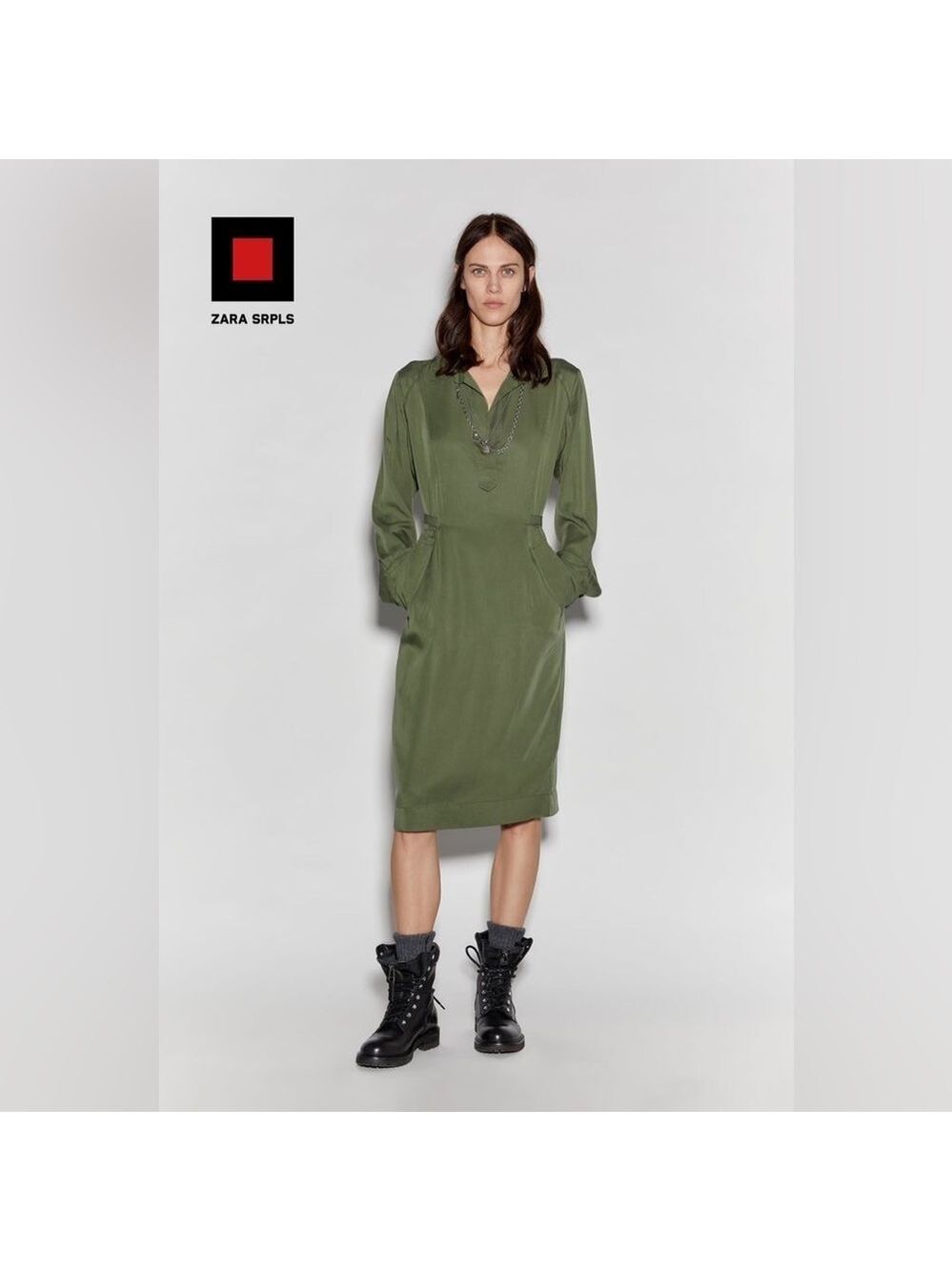 Zara SLPLS Military Inspired Shirt Dress